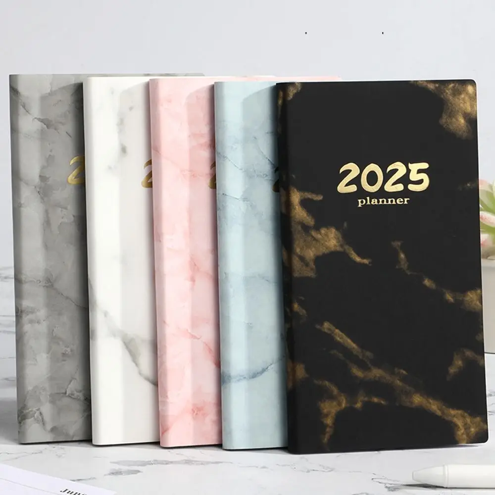 Premium Thick Paper 2025 Daily Planner Wear-resistant Water-proof Personal Journal Bookmark Calendar Agenda Notepad Great Gift