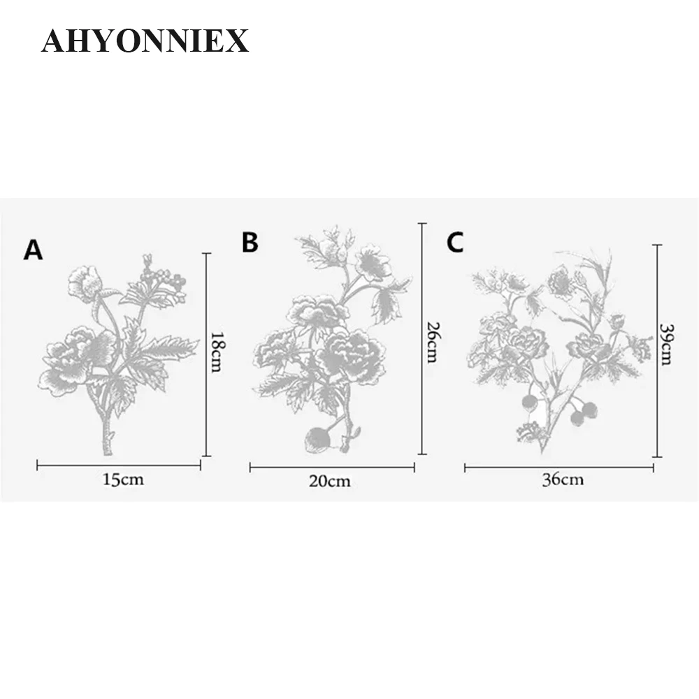 Embroidered Large Carnation Flower Clothes Patch Element Design DIY Decorative Accessories Hand Soft Sew On Patch