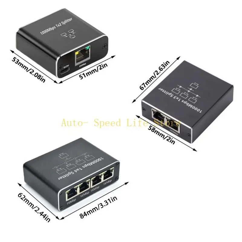 02DA 1 w 2 3 4 Out 1000 / s adapter sieci internetowej z punktami RJ45 Gigabit Splitter dla telewizji i komputera