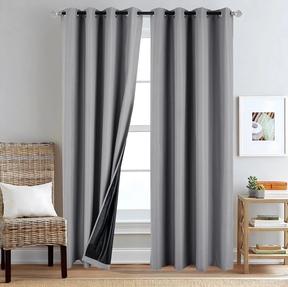 

100% Blackout Curtains for Bedroom, Solid Thermal Insulated, Nose Reducing Drapes, Luxury Decor for Living Room Nursery