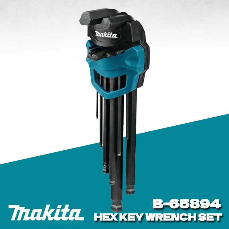 Makita-portátil Allen Key Grupo Chave Sextavada Chave Inglesa Ajustável L-shape Nuts Six-lens Ball Head Repair Tools B65894 Pcs