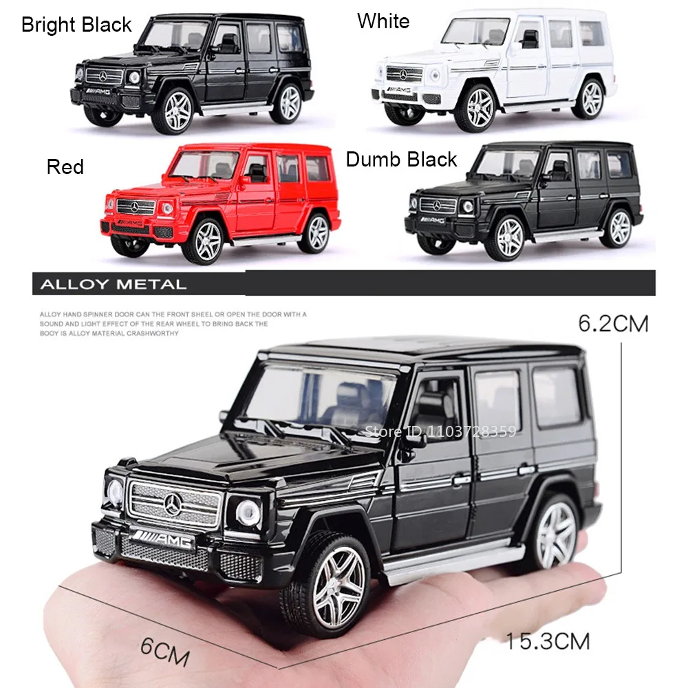 Modèle de voitures jouets en alliage moulé sous pression, véhicules tout-terrain, son et lumière, portes ouvertes, jouets de Simulation pour enfants, cadeaux, 1:32 G65 C260L