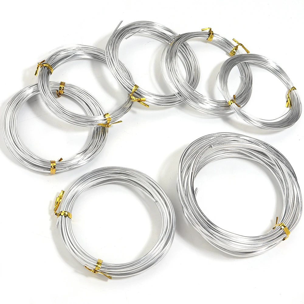 5-10 Meter/Rolle Silberner Aluminiumdraht, biegsamer, eloxierter Aluminiumdraht für DIY-Schmuck, handgefertigte Bastelarbeiten. – Detail 2