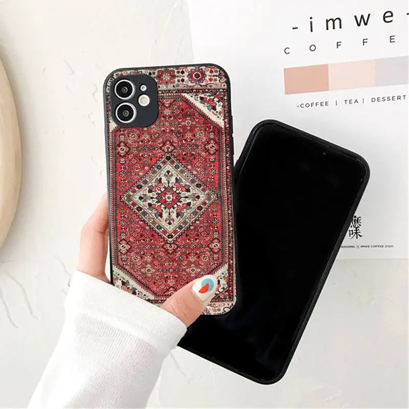 persian rug art pattern Phone Case For iphone 12 11 13 7 8 6 s plus x xs xr pro max mini shell