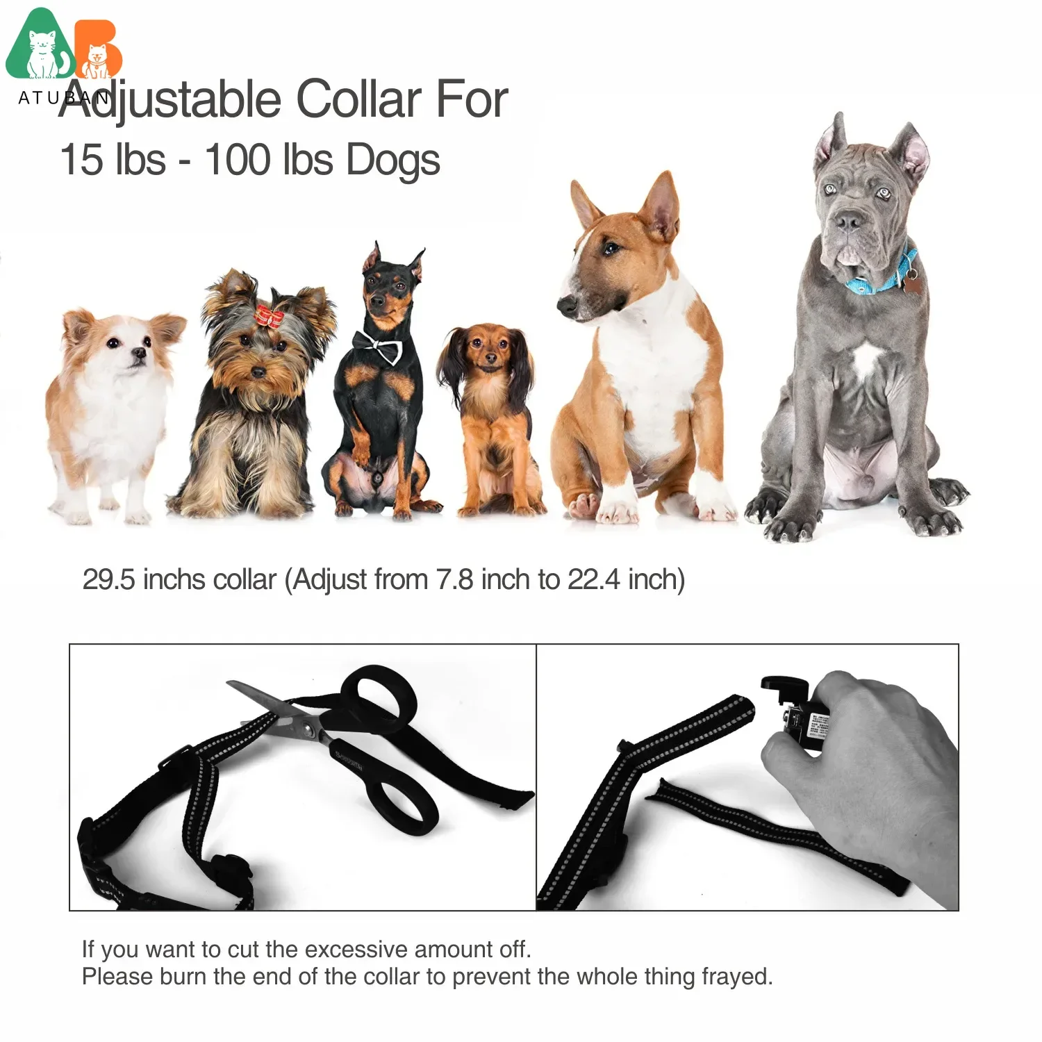Rechargeable Electric Shock Collar IPX7 Waterproof Dog Training Collar with Remote, Dog Shock Collar for Large Medium Small Dog