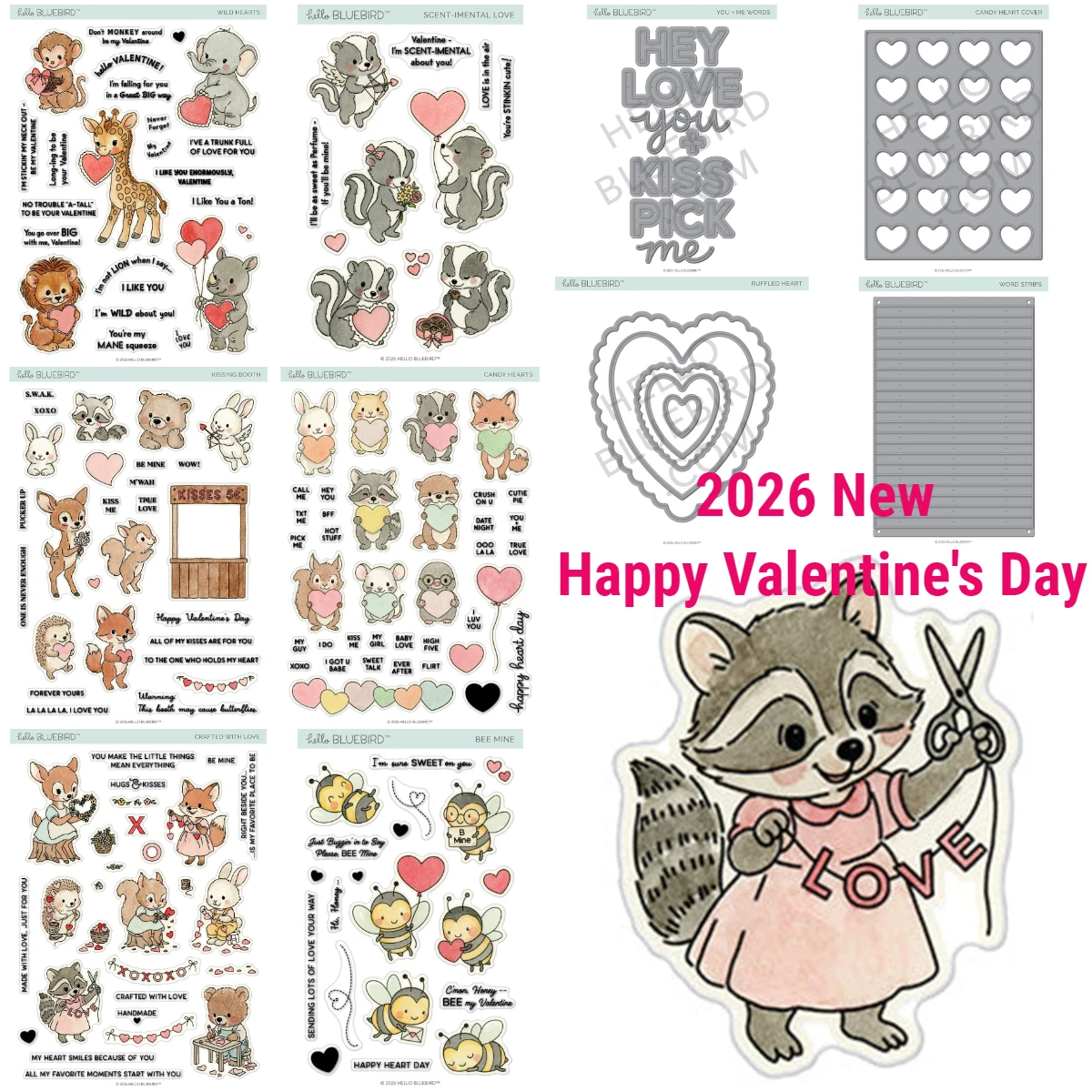 

Valentine's Word Strips Stamp Clear Stamps and Metal Cutting Dies for DIY Craft Making Greeting Card Scrapbooking Decoration