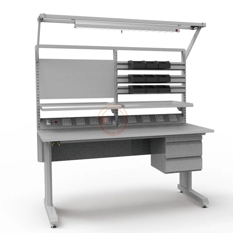 ESD-geleidende koudgewalst stalen modulaire werkbank met hoge slijtvastheid voor gebruik in magazijnen en compatibel met motoren