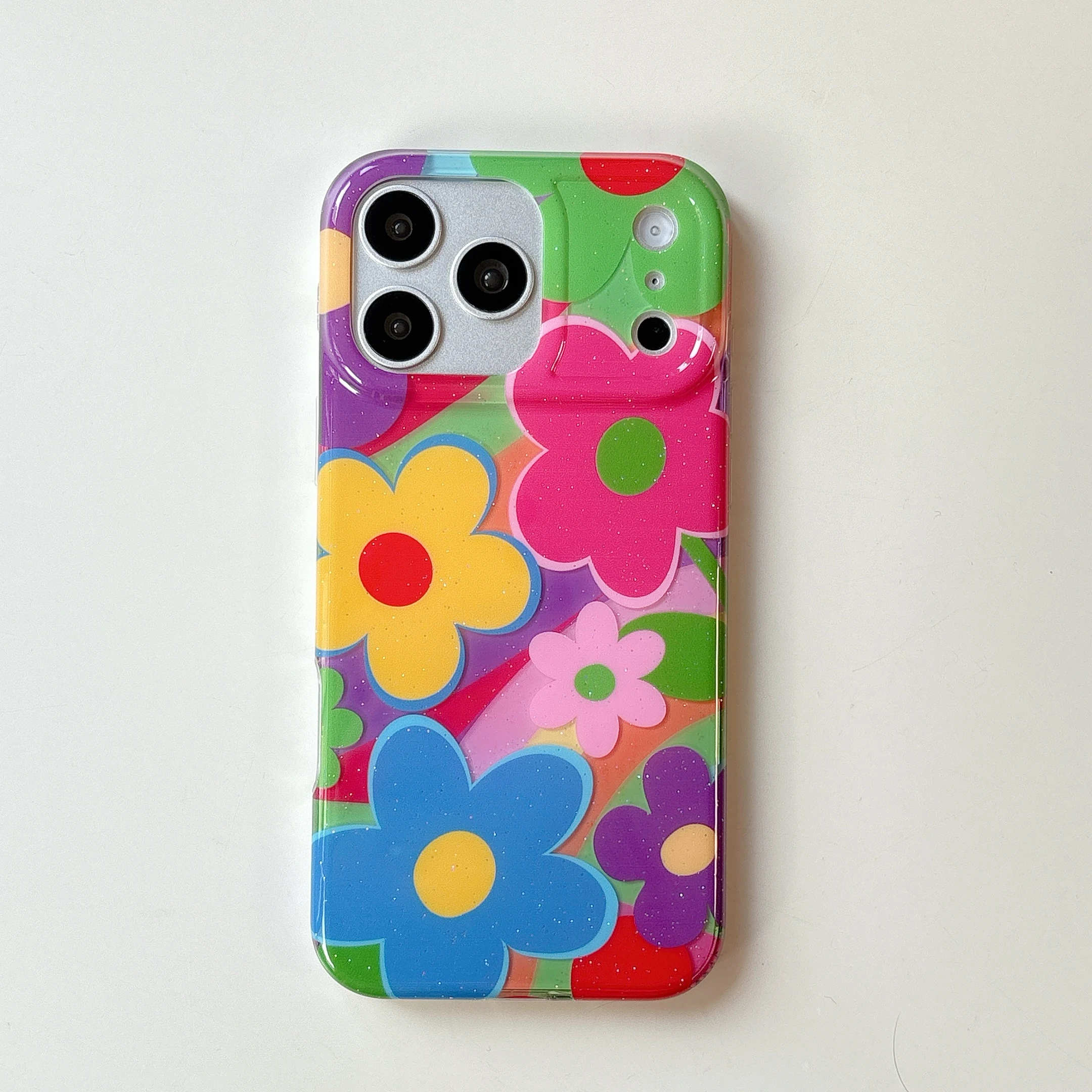 

Colorful Retro Flower Prints Y2K Aesthetic Shockproof Phone Case for iPhone 17 16 15 14 11 12 13 Pro Max Plus Back Cover