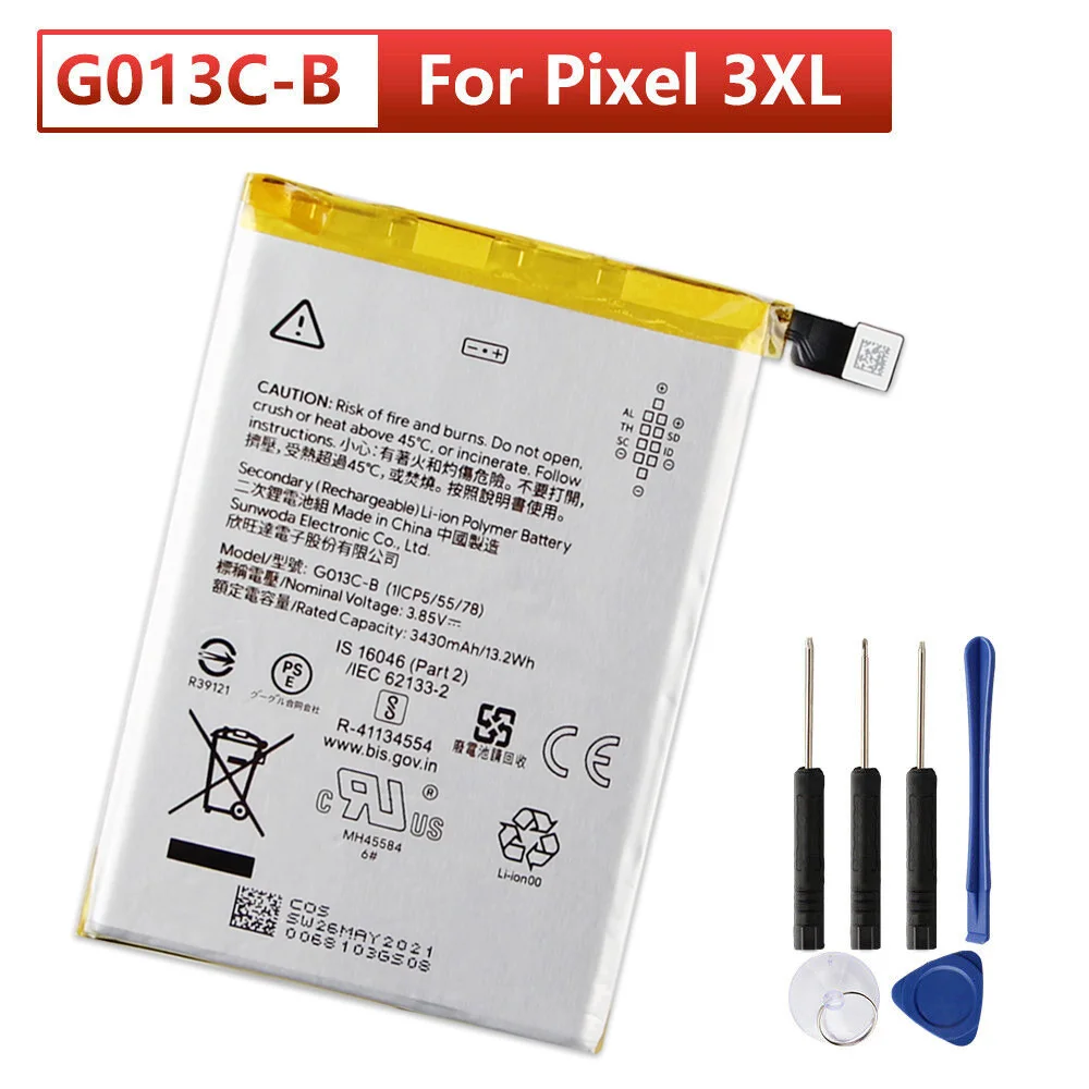 

G013C-B G013A-B Replacement Battery For Google Pixel 3XL Pixel 3 Pixel3 Batteries With Tools