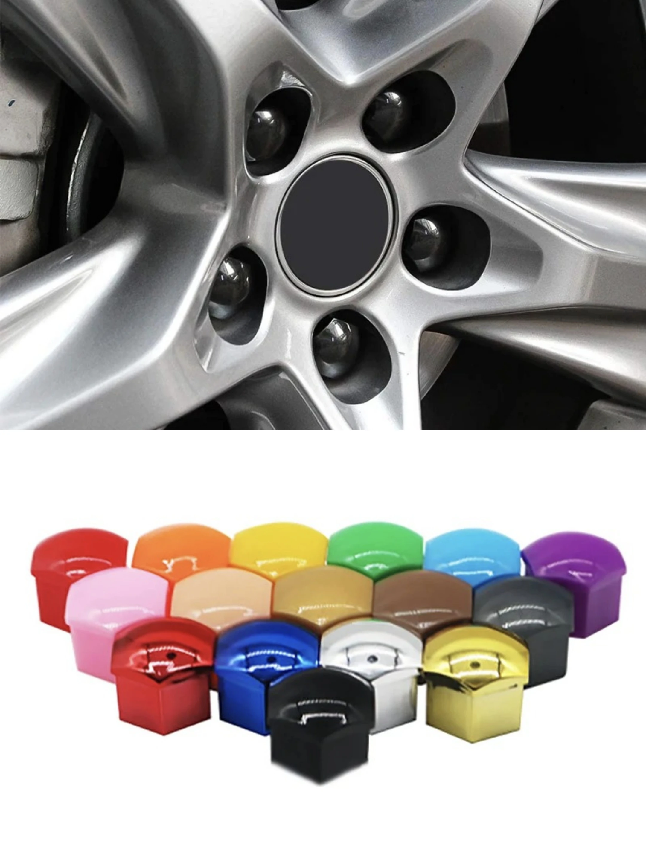 

17/19/21mm 20pcs Car Wheel Nut Caps Protection Covers Caps Anti-Rust Auto Hub Screw Cover Car Tyre Nut Bolt Exterior Decoration