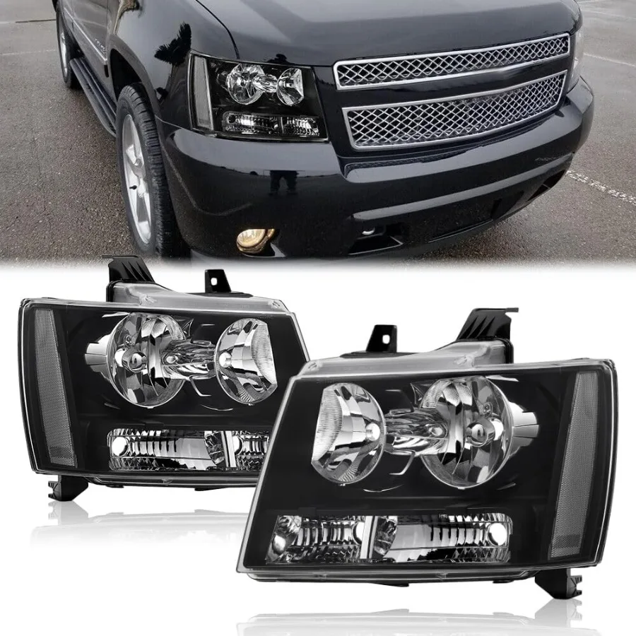 

Фары в сборе для Chevy Tahoe Suburban 15000713 2007-2014 Chevy Avalanche Suburban 255, сменная пара фар с Bla