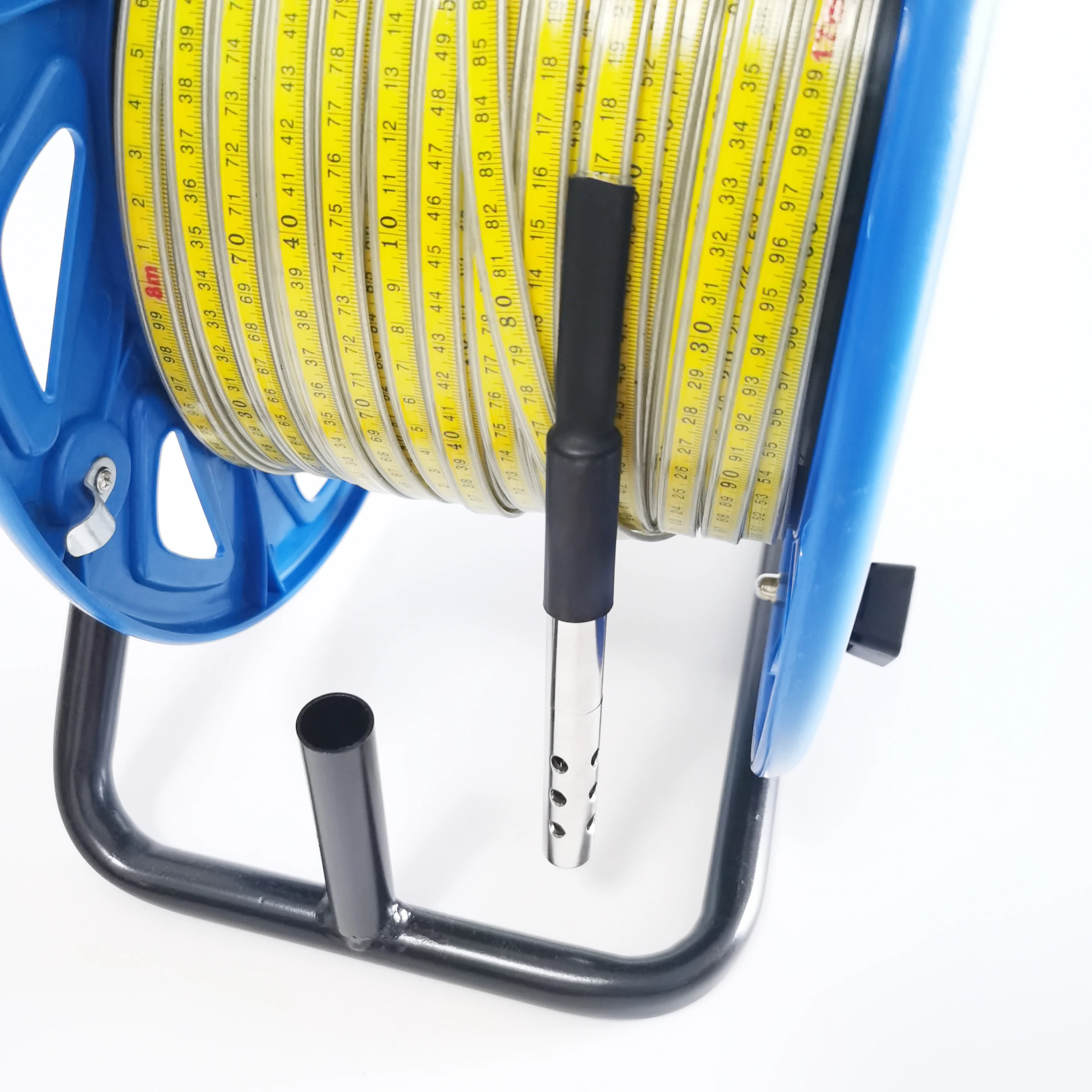 30m 50m 100m 150m 200m 300m 500m Metal Bracket Steel Ruler Portable Meter Tape Water Level Gauge Depth Indicator