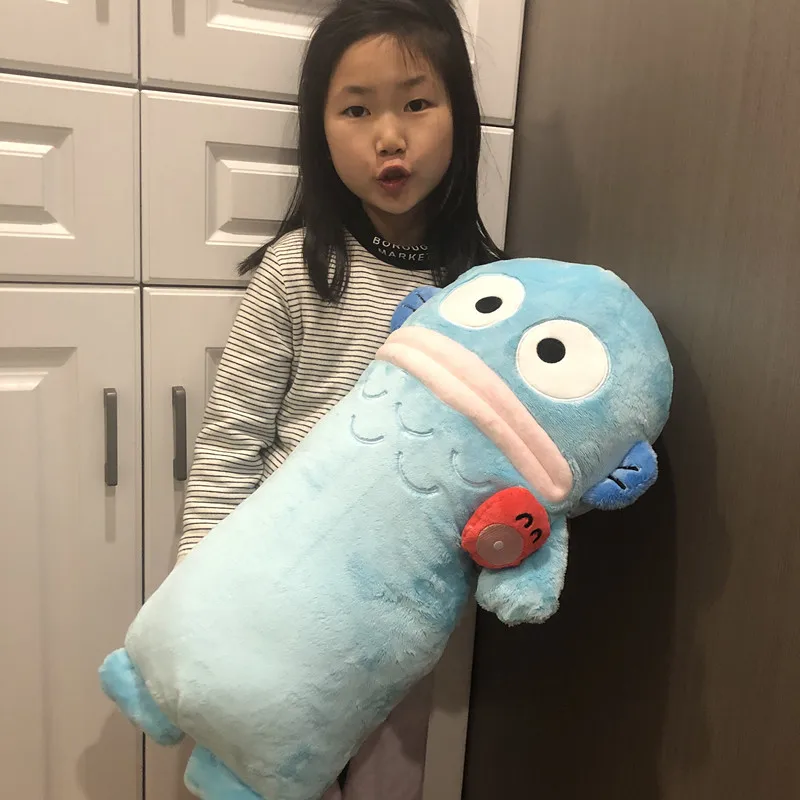 Muito longo sanrio hangyodon brinquedo de pelúcia macio hangyodon boneca de pelúcia anime peixe feio plushies travesseiro sofá cama decoração para casa almofada