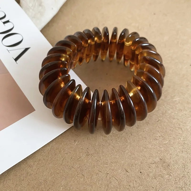 مينار لايت فاخر متعدد مزدوج اللون أكريليك مستدير هندسي لصق مطاطا أساور مكتنزة للنساء أساور بالجملة #6