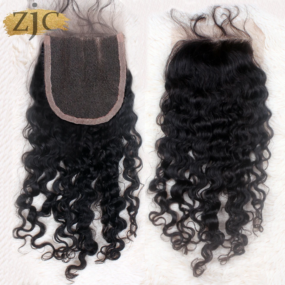 Water Wave HD Lace Closure With Baby Hair Pre-plucked Swiss Lace Brazilian Virgin Hair Wet and Wavy Top Closure 4x4 5x5