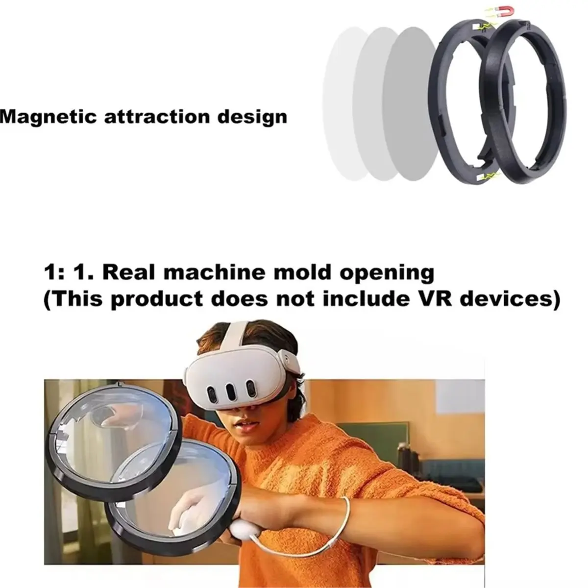 0 Degrees Lens Anti Blue Light Lens for 3 Glasses, Inserts for VR Accessories, Eye Protection