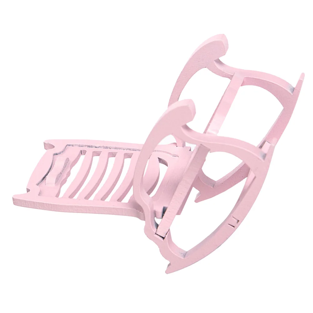 Drewniane miniaturowe krzesło bujane dla dzieci, ozdoba do zabawy w rolnictwo, mikro-krajobraz, akcesorium, dekoracja stołu, rękodzieło DIY, dekoracja domu.