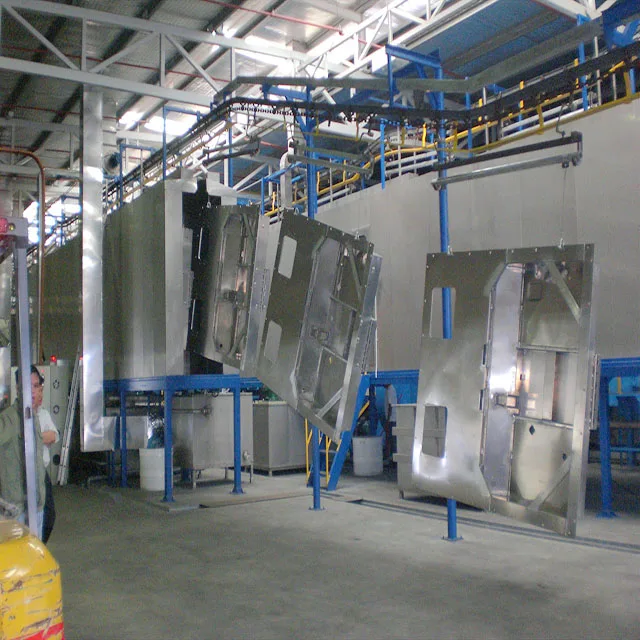 Línea automática de recubrimiento en polvo electrostático de metal de aluminio