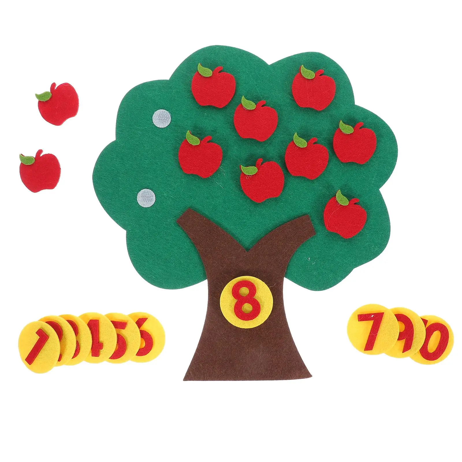 

Felt Kindergarten Toys Apple Tree Digital Numbers Toddler Baby Kids Child Math Area Educational Non woven Counting Matching Game