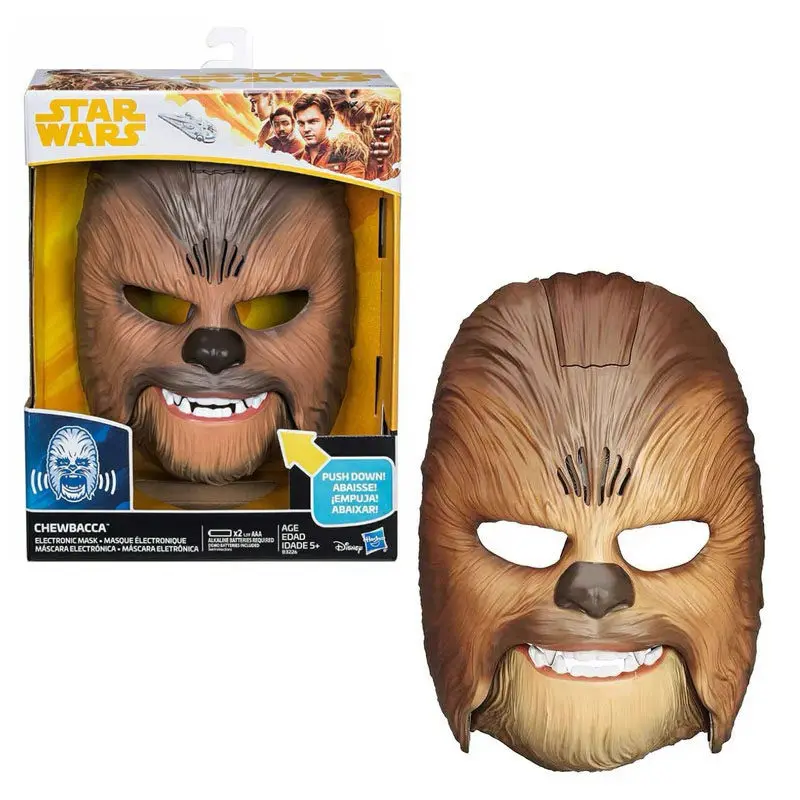Star Wars The Force Awakens película rugiente Chewbacca Wookiee efectos de sonidos electrónicos máscara juguetes de Cosplay para niños regalo de cumpleaños