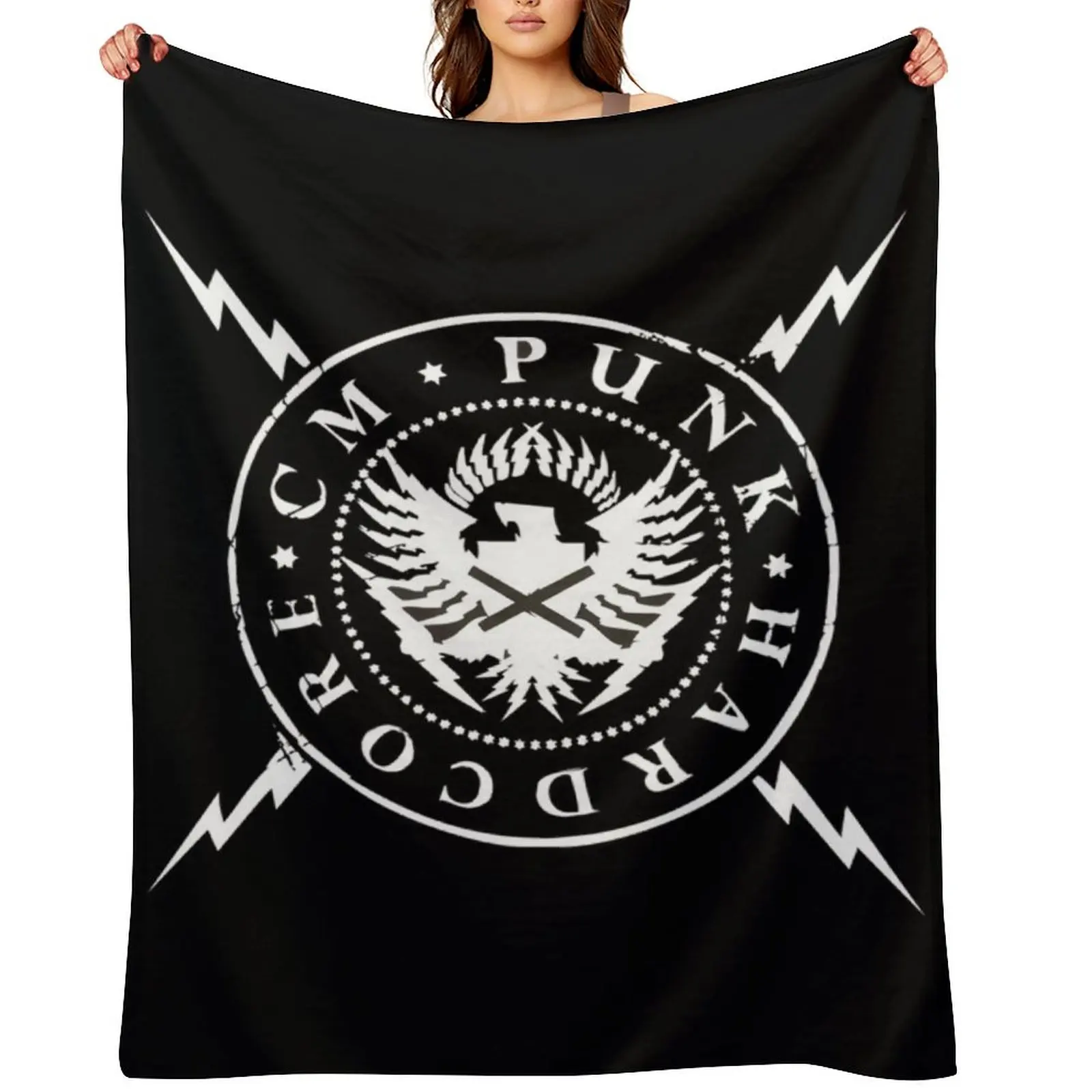 

CM Punk Hardcore Throw Blanket Thermals For Travel Shaggy Sleeping Bag Travel Blankets