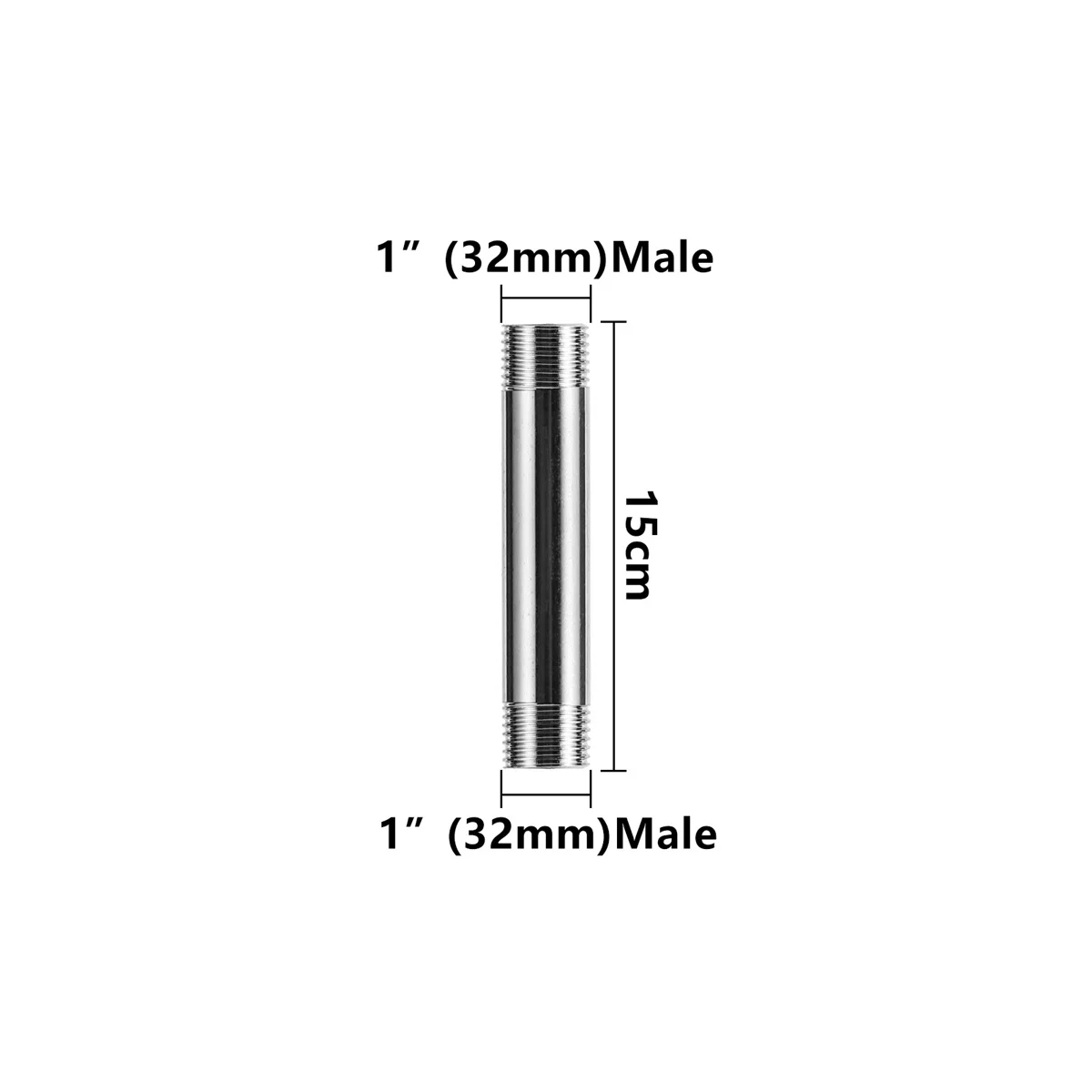 1Pc Edelstahl Doppel Außengewinde Verlängerung Rohr 1/2 "3/4" 1 "Garten Bewässerung Haushalt Dusche Wasser Rohr joint 8 ~ 30cm Lange – Detail 16