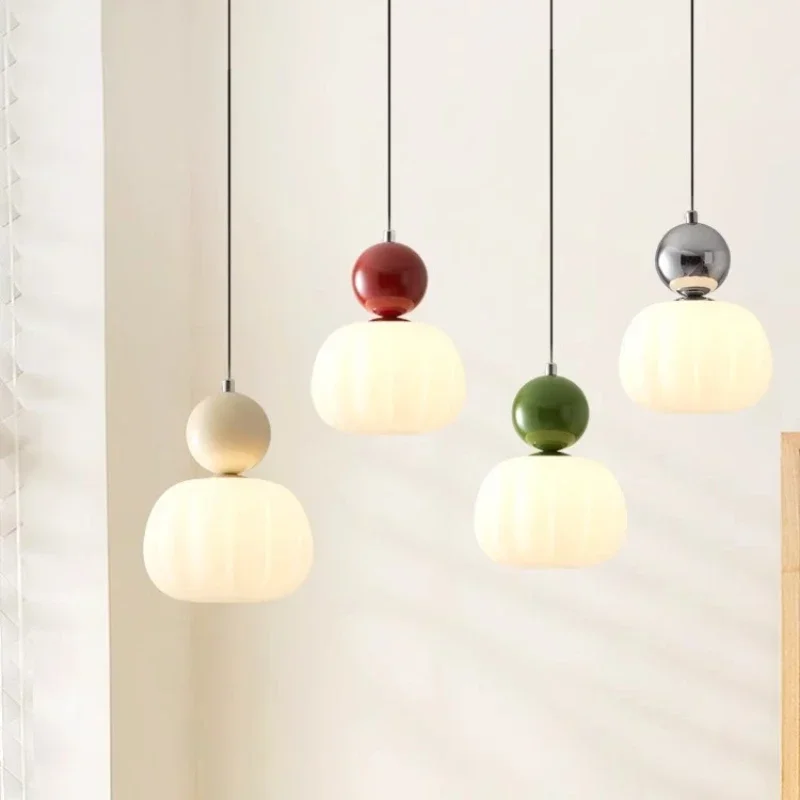 pumpkin pendant light usado para teto nordic pendant light decoracao de interiores lights fit for bedroom bedside living room home 01