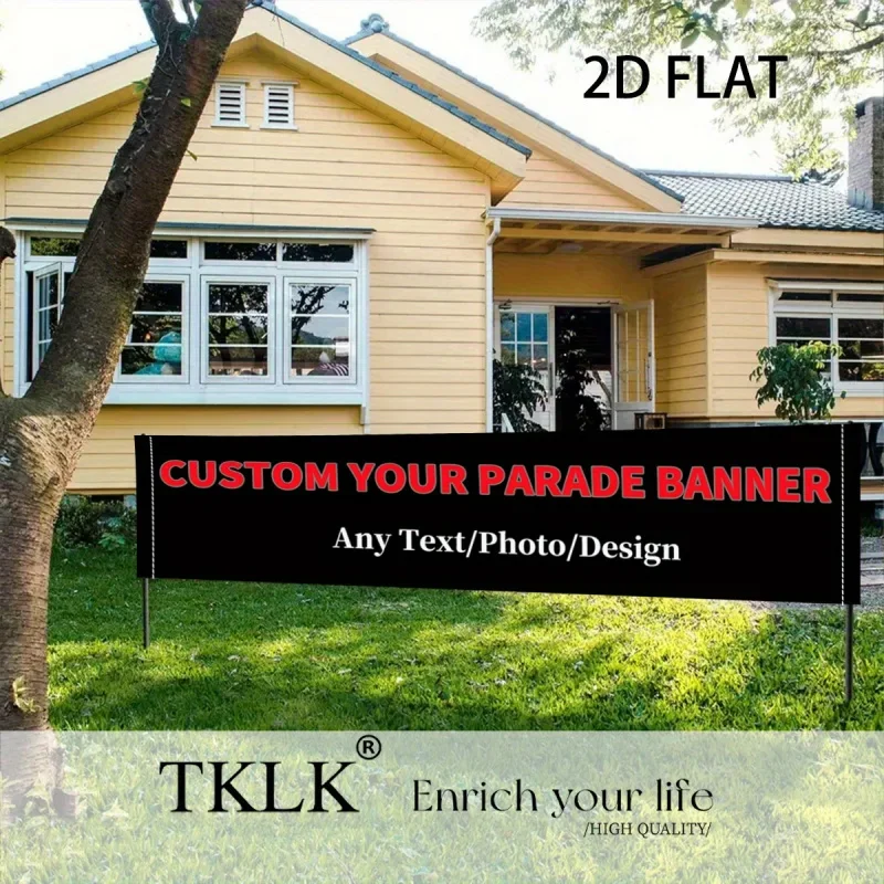 

1pc Custom Various Size Outdoor Parade Banner - Polyester Fabric Decoration for Parades, Events, Matchs