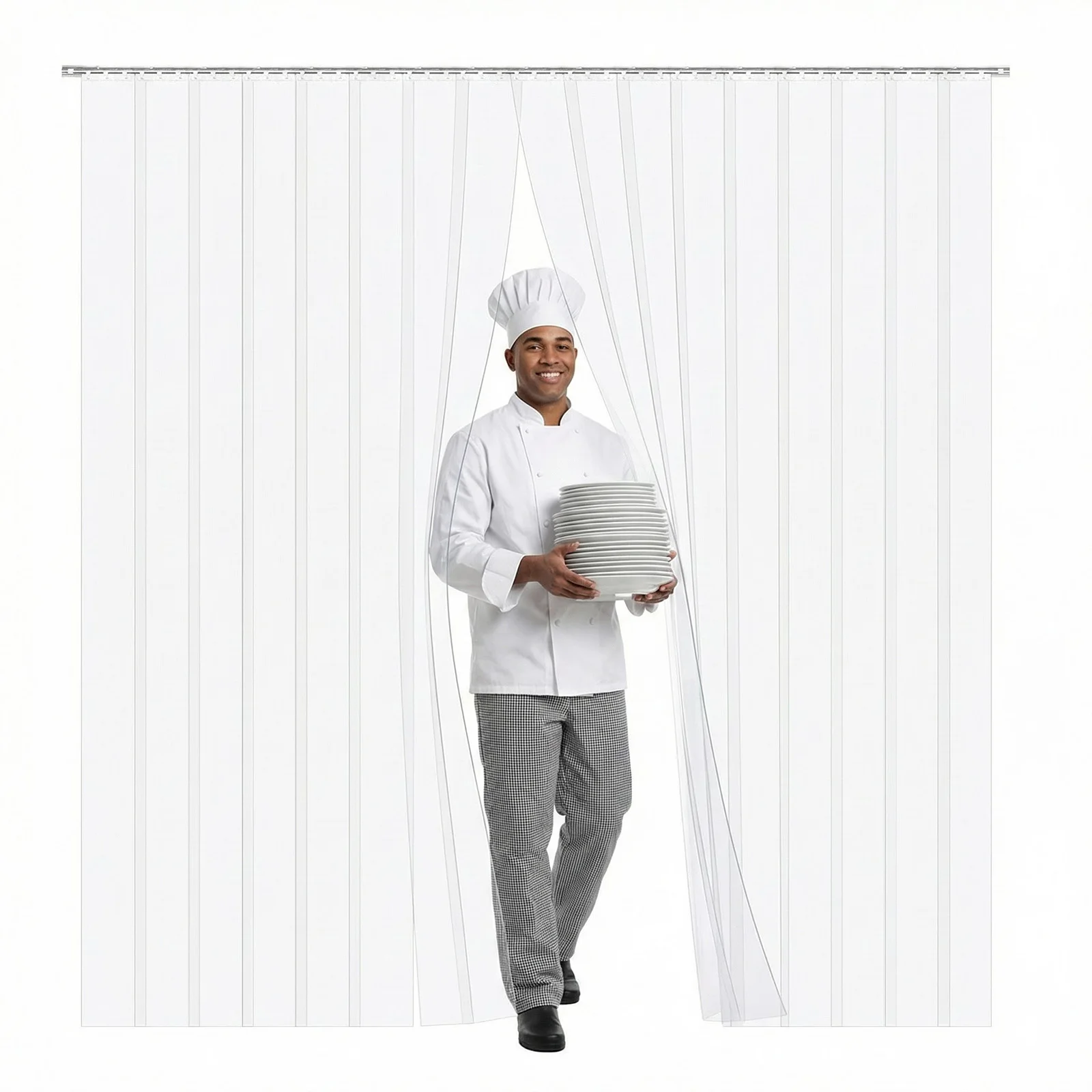 

Transparent Air Condition Curtain Waterproof Multifunction Plastic Screens Wear Resist Cool in Summer & Warm in Winter
