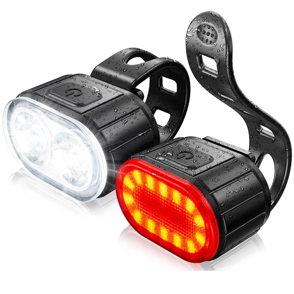 Ciclismo lanterna traseira farol luzes da bicicleta noite segurança luz de advertência led usb recarregável à prova dwaterproof água luzes da bicicleta