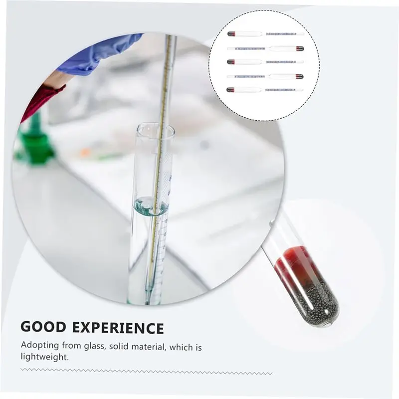Happy New- For Wine Making Kit Beginner 5Pcs Glass Alcoholometer For Wine Hydrometer Accurate Alcohol Measurement Tool 0-96 Tran