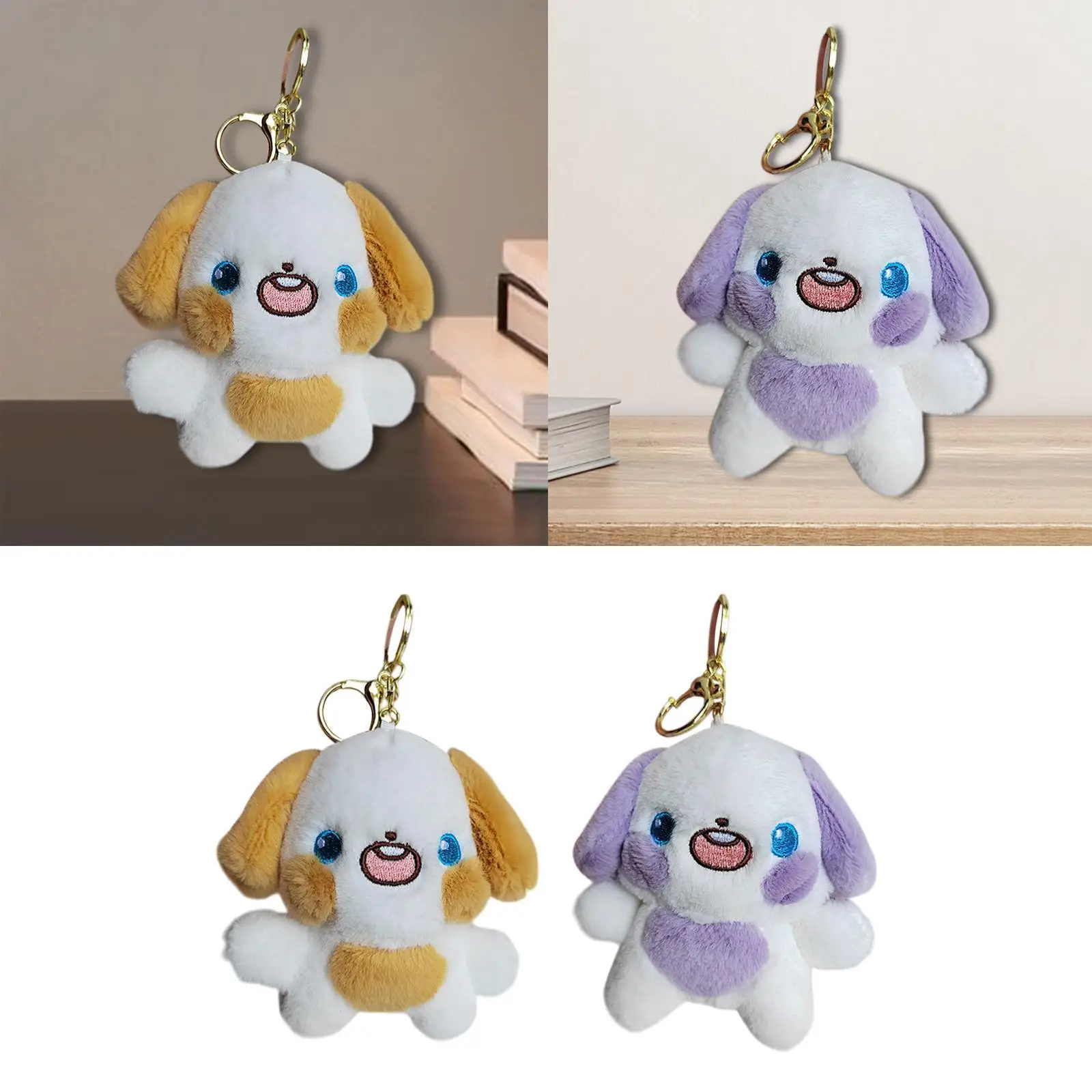 Plush Doll Keychain Adorable Stuffed Doll Keyring Plush Keychain Cartoon Dog for Birthday Gifts Decor Purse Handbag Women Girls