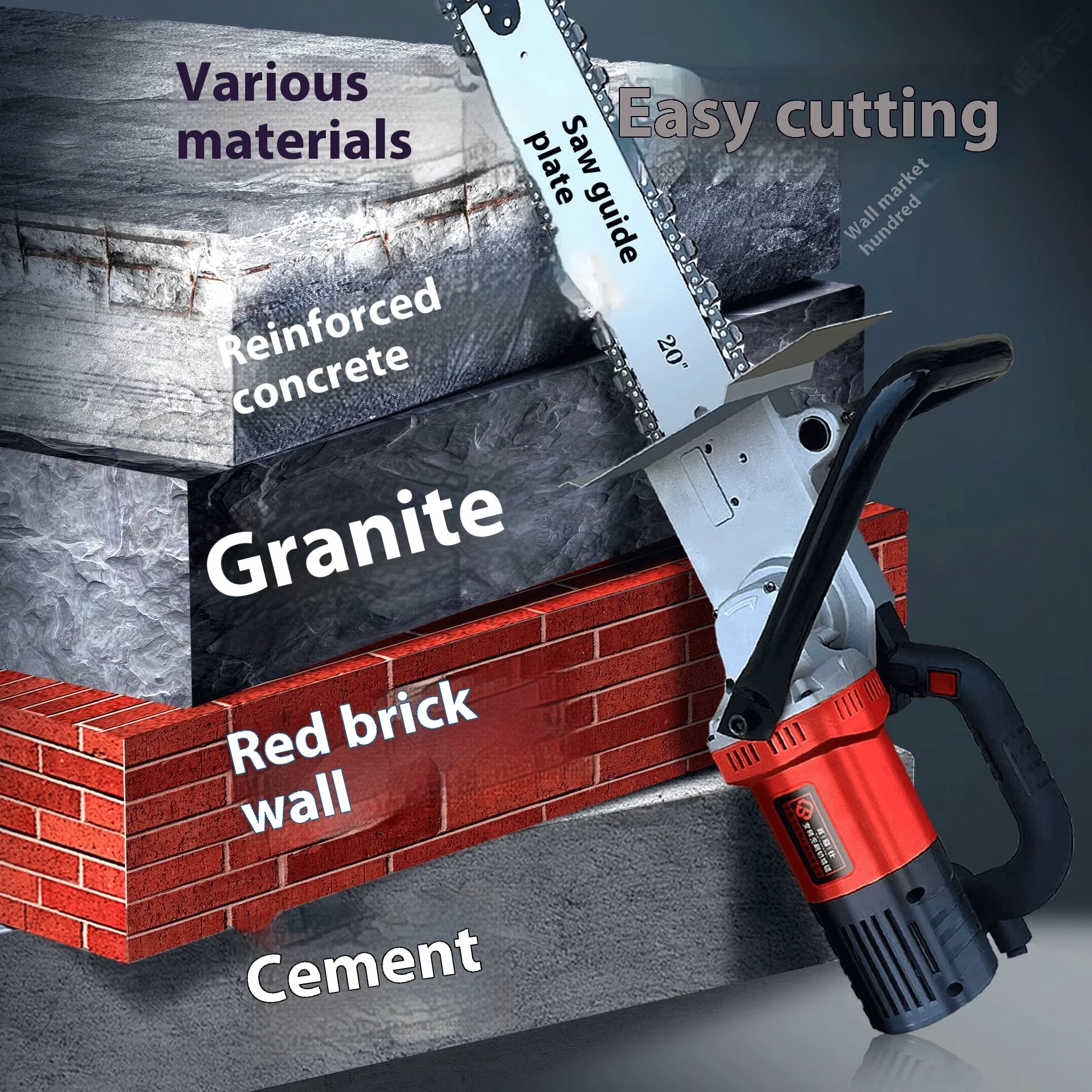 Factory Price Electric Diamond Chain Wall Cutting Machine Handheld Tool For New Cement Concrete Wall Cutting OEM Supported