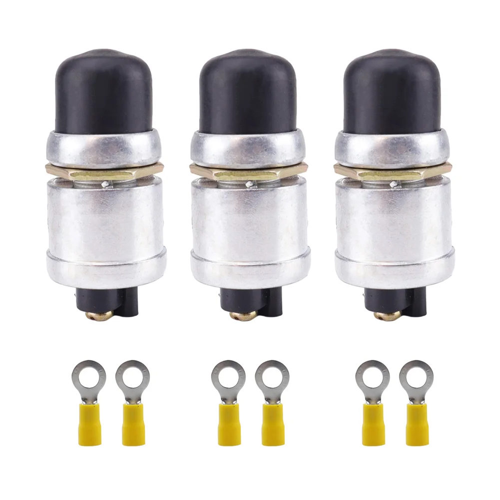 3pcs Auto Boats interruttore a pulsante di avvio a pressione 12V 50A interruttore a pulsante momentaneo con tappo W3pcs interruttore a pulsante di avvio automatico per barche