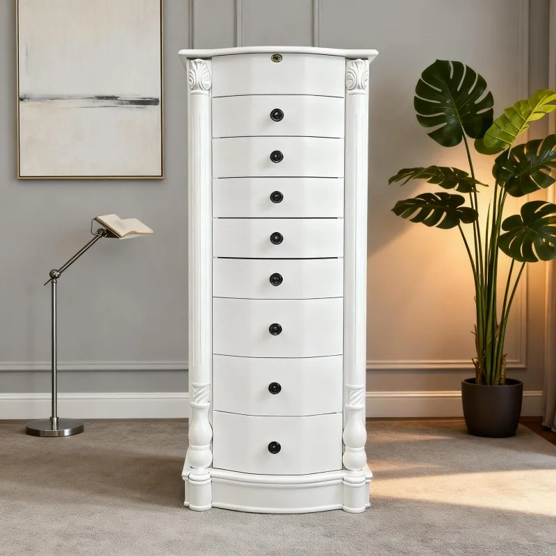 

xk-New Custom 9-Drawer Modern Wood Storage Cabinet with Large Capacity for Bedroom Jewelry and Mirror Storage*