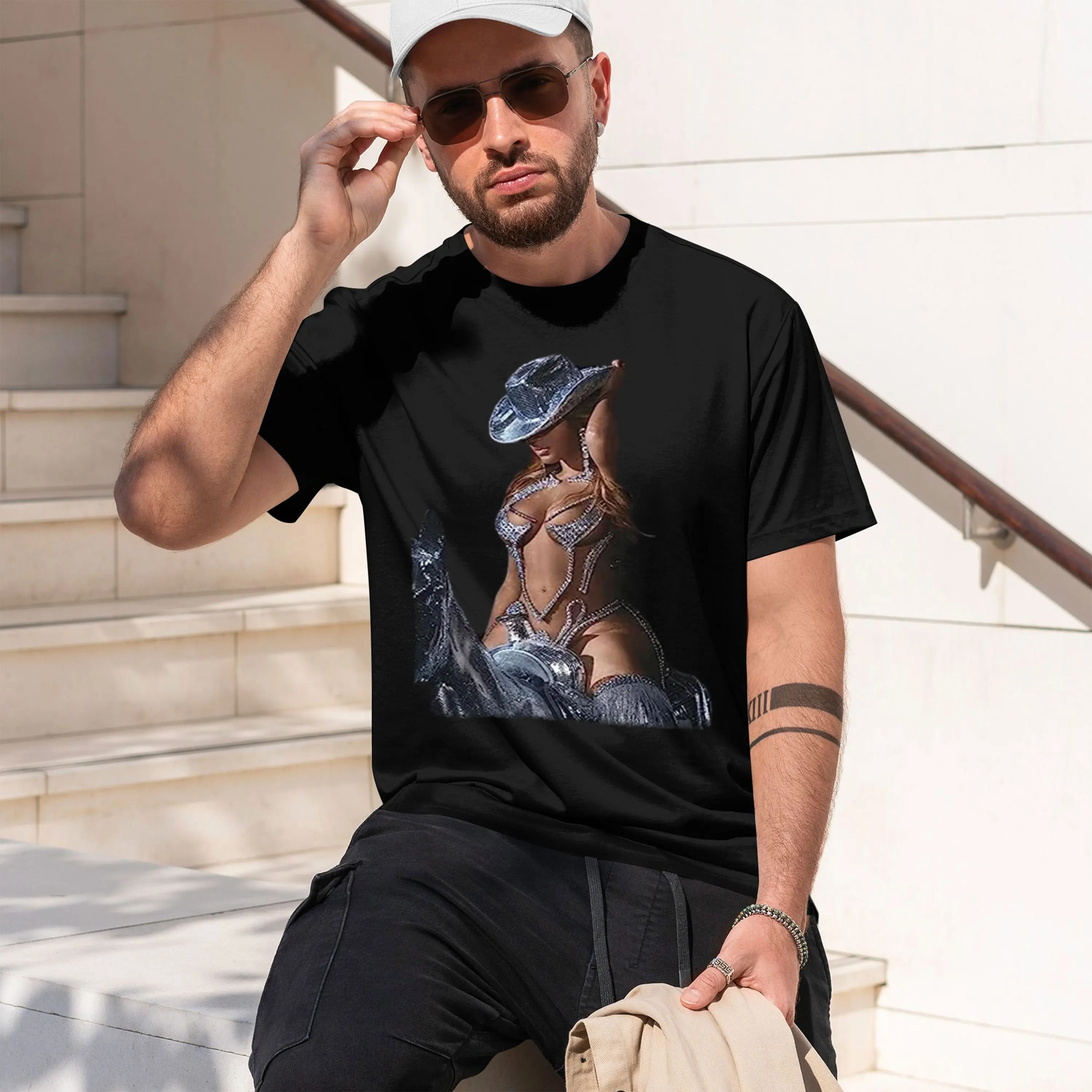 Vintage Y2K T-shirts Graph Beyonce Renaissance World Tour Mer Disco Cow Hat T-Shirt Women Men Clothing 2026 New Model Men’s Shor