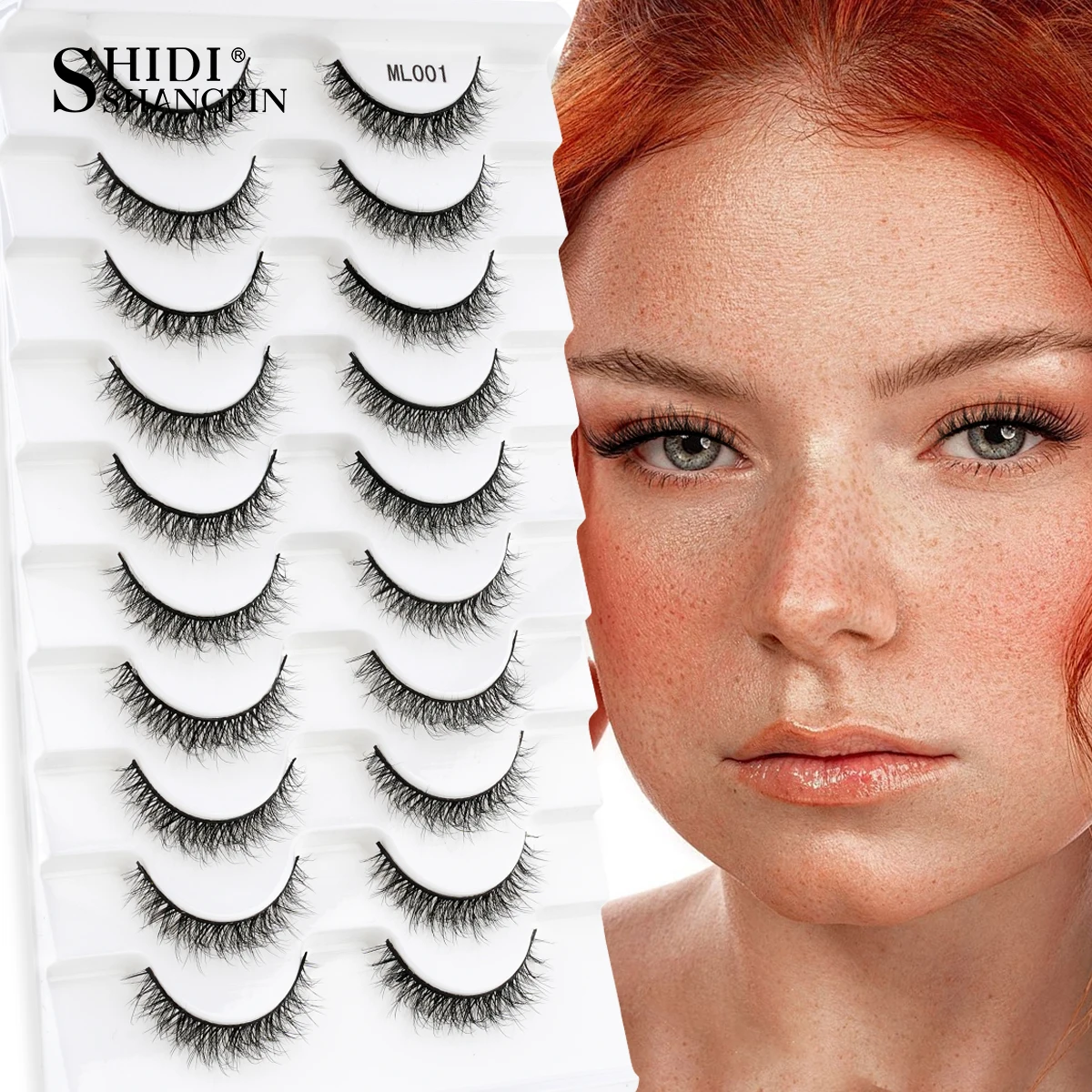 SHIDISHANGPIN 6/10 Paar Kreuz-Manga-Wimpern, 3D-natürliche falsche Wimpern, flauschige weiche Wimpern, Wispy, natürliches Wimpernverlängerungs-Make-up