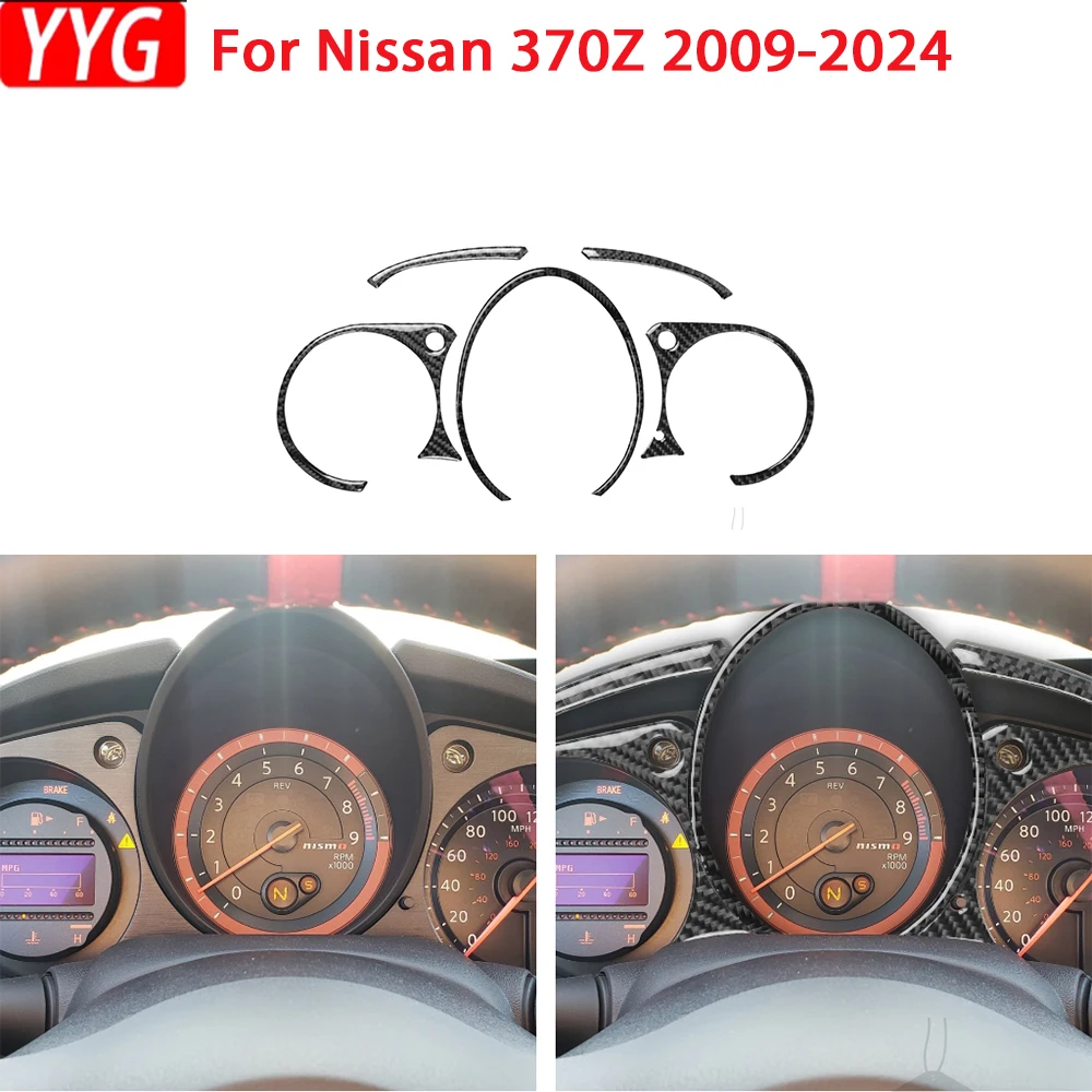 

For Nissan 370Z Z34 2009-2024 Car Dashboard Speedometer Frame Cover Trim Sticker Carbon Fiber Car Interior Decoration Accessoire