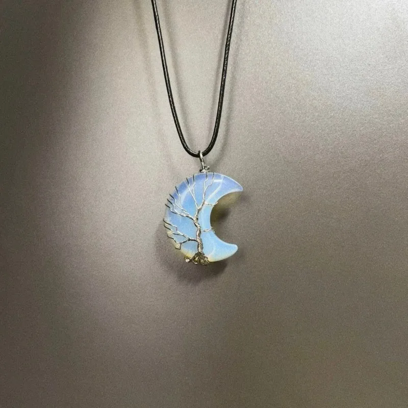 

Gomggsale Blue crystal moon necklace-Vintage Jewelry