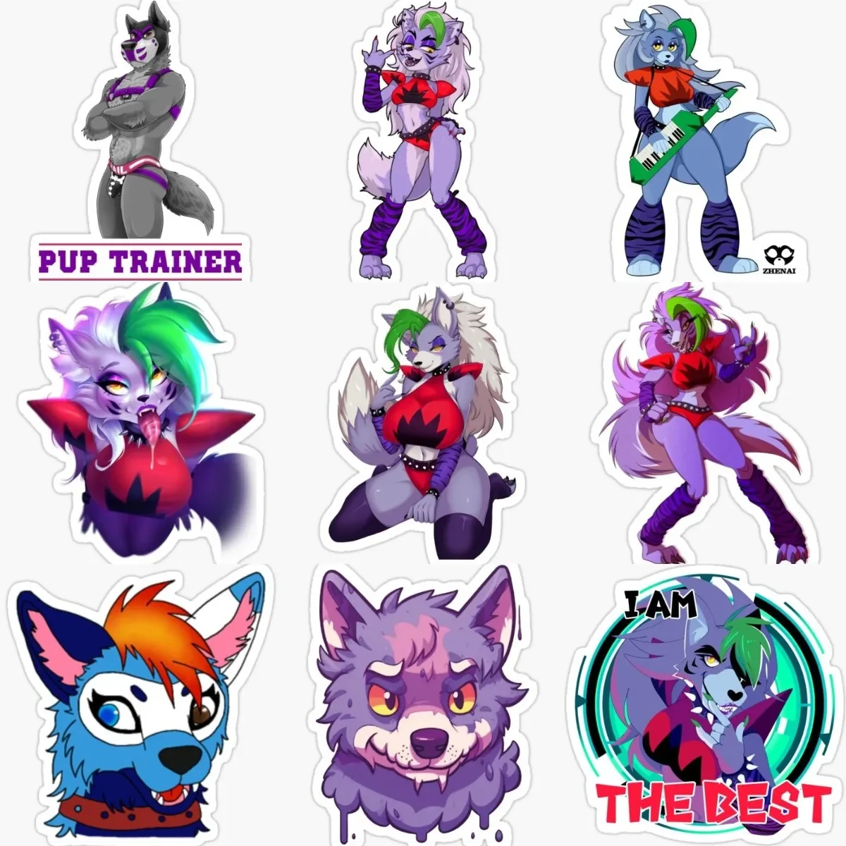 

Helluva Boss Anime Catoon Furry Wolf Creative Stickers Bicycle Window Laptop Camper Car Truck Table Motorcycle Off-road Decal