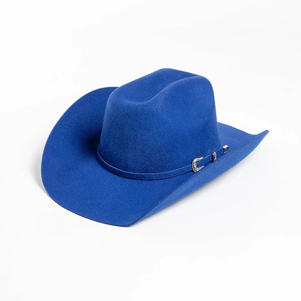 Cowboyhut aus 100 % Wolle, Herbst und Winter, gleiche Farbe, Accessoires, klassischer Panama-Cowboyhut, Sombrero Vaquero – Detail 8