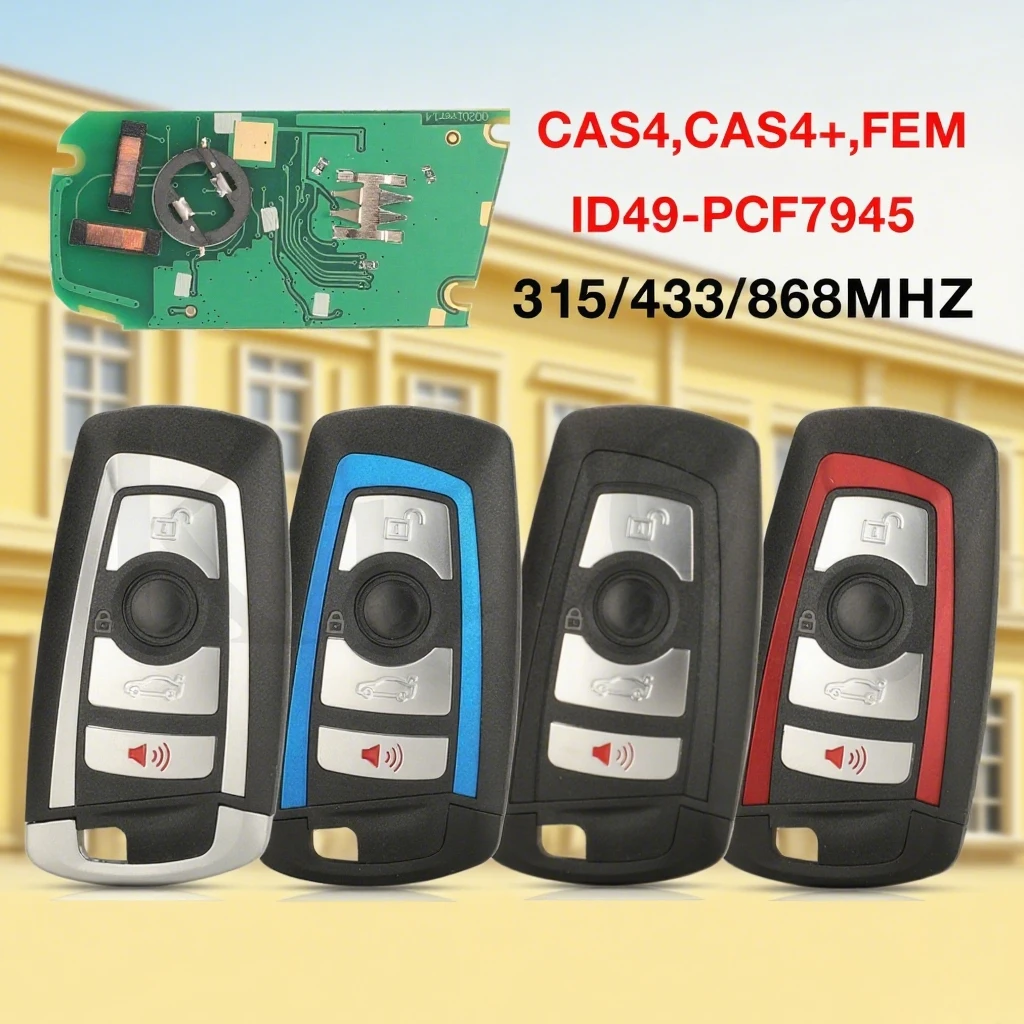 

jingyuqin KR55WK49863 ID49 PCF7945 Chip 315/433/868MHZ Remote Car Key For BMW F 3 5 7 Series X5 X6 F20 F22 F30 CAS4 CAS4+ FEM 4B