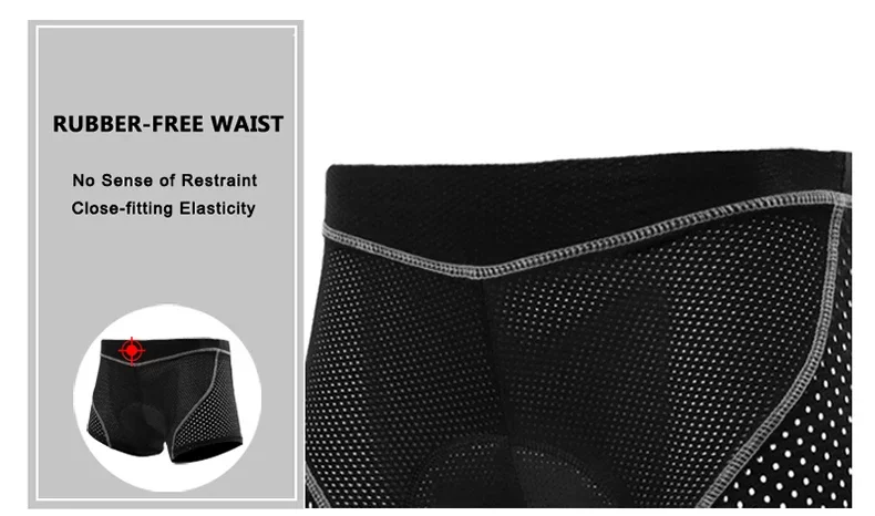 X-TIGER Herren-Radunterwäsche mit 5D-Gel-gepolstertem MTB-Boxer-Radhose, Rennrad-Unterwäsche, Fahrradausrüstung – Detail 11