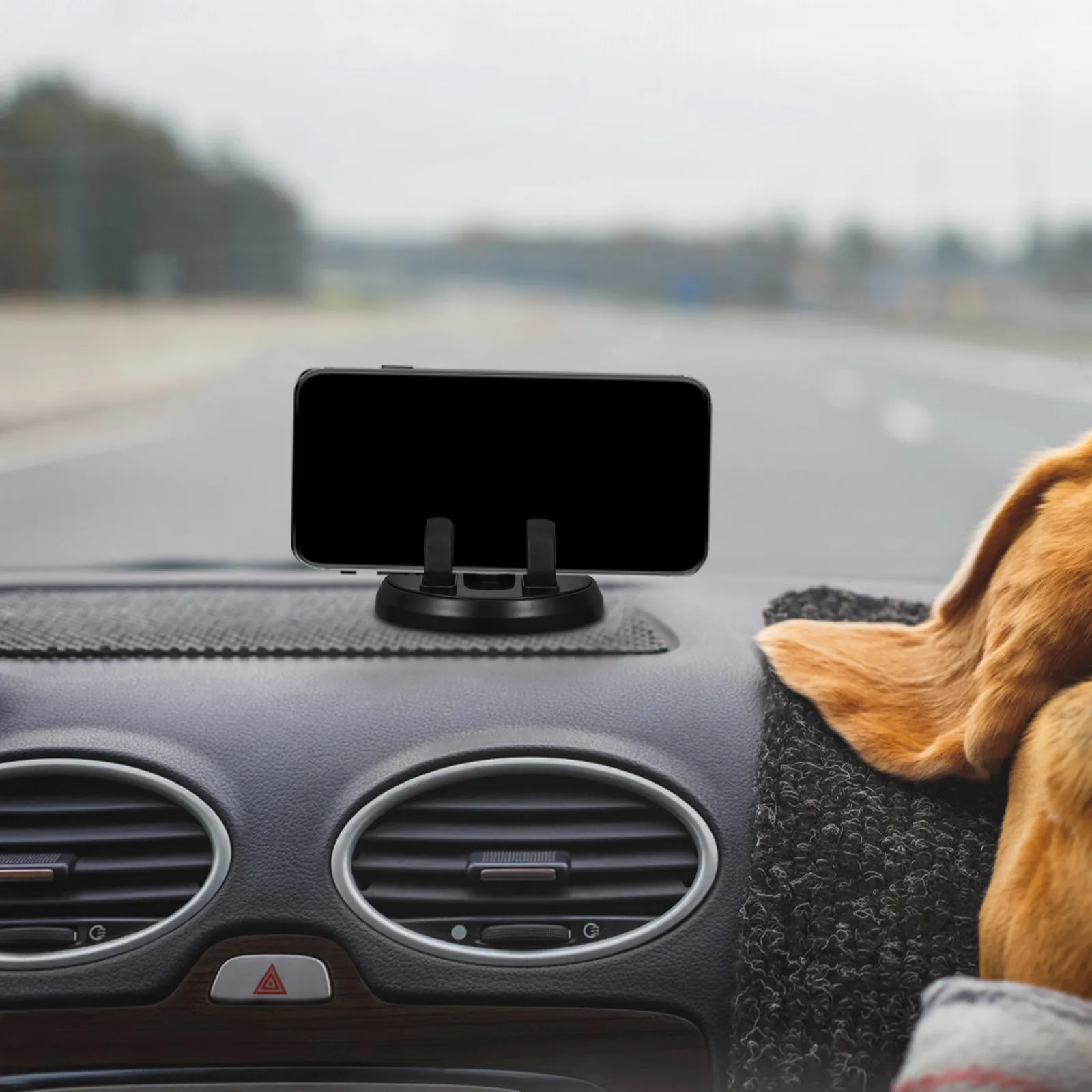 Suporte de Telefone para Carro em Silicone com Rotação de 360 Graus e Design de Gancho, Montagem GPS com Adesivo Forte para Navegação Veicular Segura