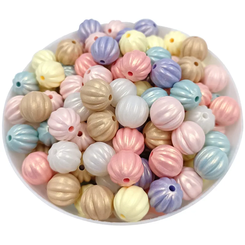 10pcs/set 11MM Macaron Acrylic Watermelon Loose Beads Jewelry Making Handmade Bracelet Pearlescent Solid Color DIY Beads