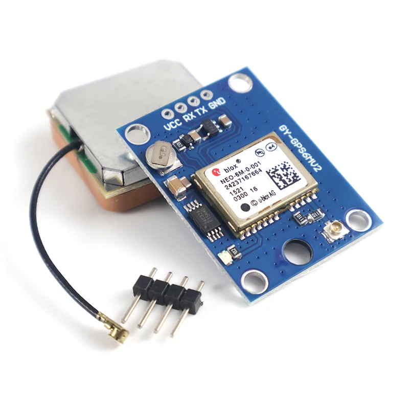 Módulo GPS de NEO-6M de alta calidad con antena de cerámica, batería de respaldo, posicionamiento UART para controlador de vuelo de Dron Arduino, 3,3-5V