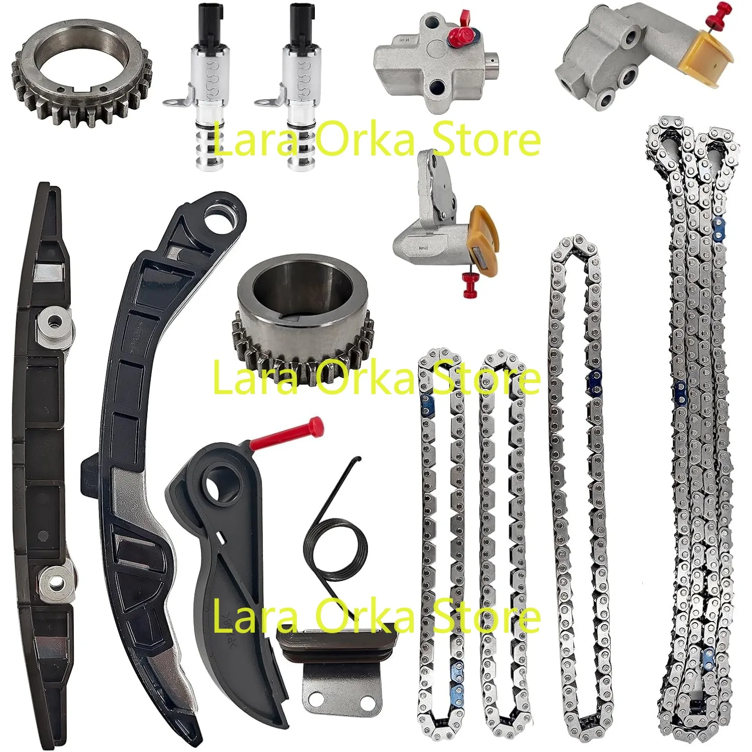 

130706KA0D Engine Timing Chain Kit w/VVT Solenoid for 2017-2024 Nissan Pathfinder and Infiniti QX60 with 3.5L VQ35DD; 23796EZ30A
