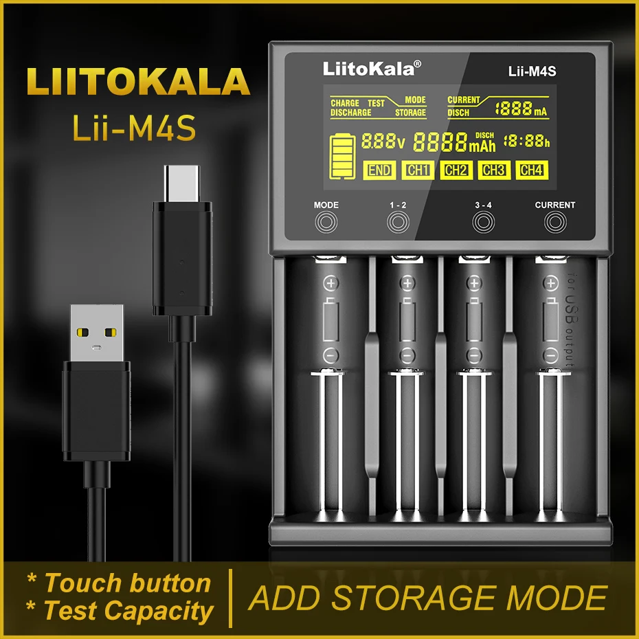 Nowa wielofunkcyjna ładowarka Lii-M4S LiitoKala do akumulatorów 3.7V 1.2V 18650 26650 21700 14500 18350 AA AA A C