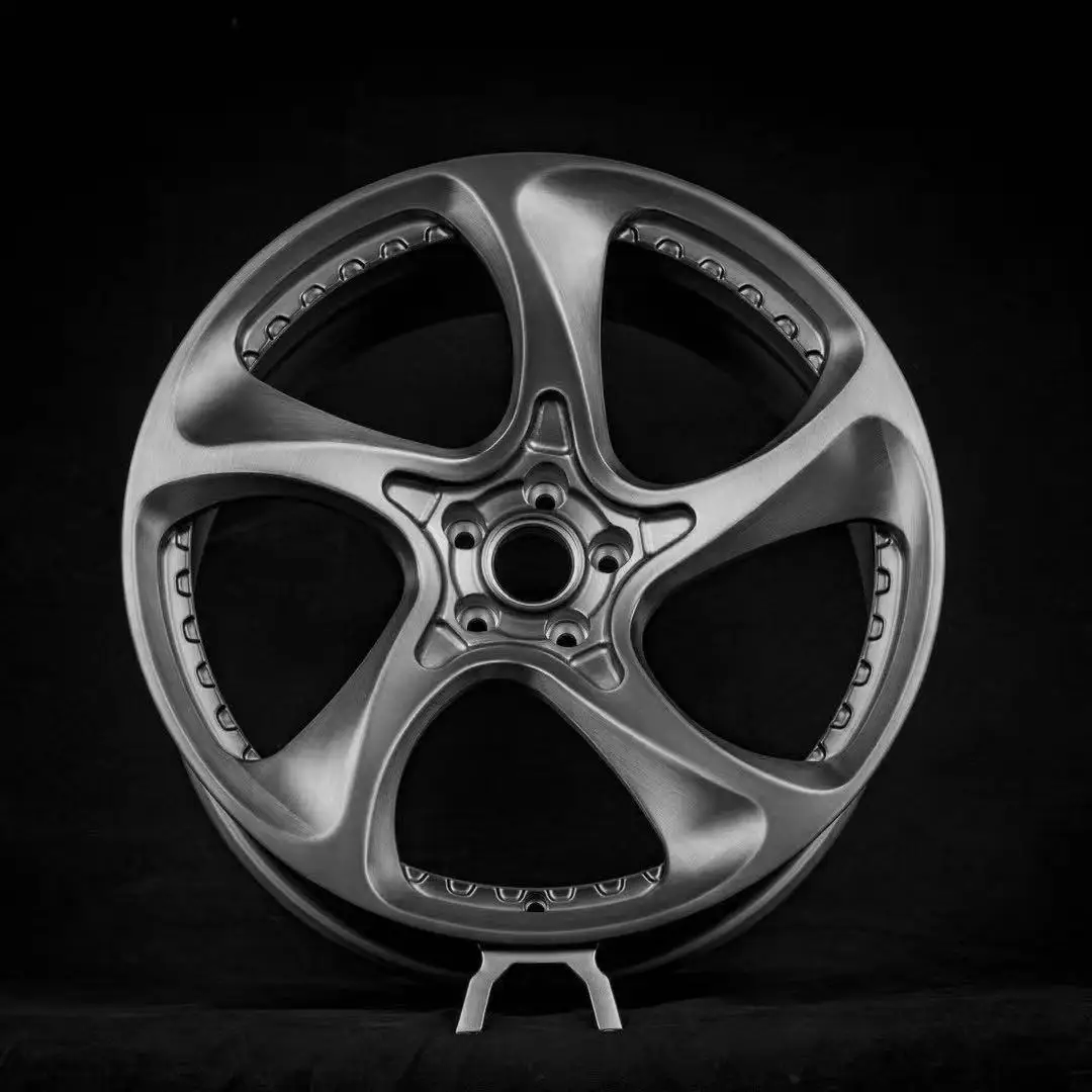 

CF New Custom Forging Hub Wire Drawing Process 5x112/114.3/120 17 18 19 20 21 22 24 26Inch 1-Piece For Audi A4 B6 B7 B8 B9 S4 A6