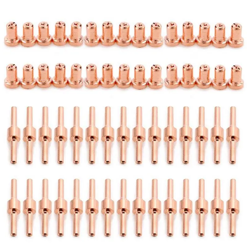 

60Pcs Red Copper Extended Long Plasma Cutter Tip Electrodes&Nozzles Kit Consumable For PT31 LG40 40A Cutting Welder Torch